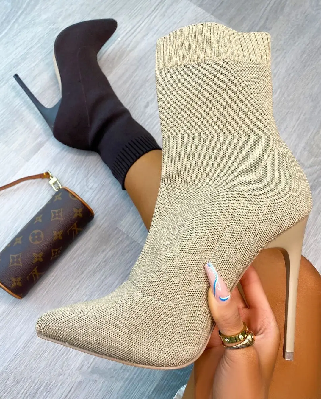 

CS037 Fashion thigh high boots women Pointed high heels plus size slender heels flying Weaver boots women shoes, Colors as show