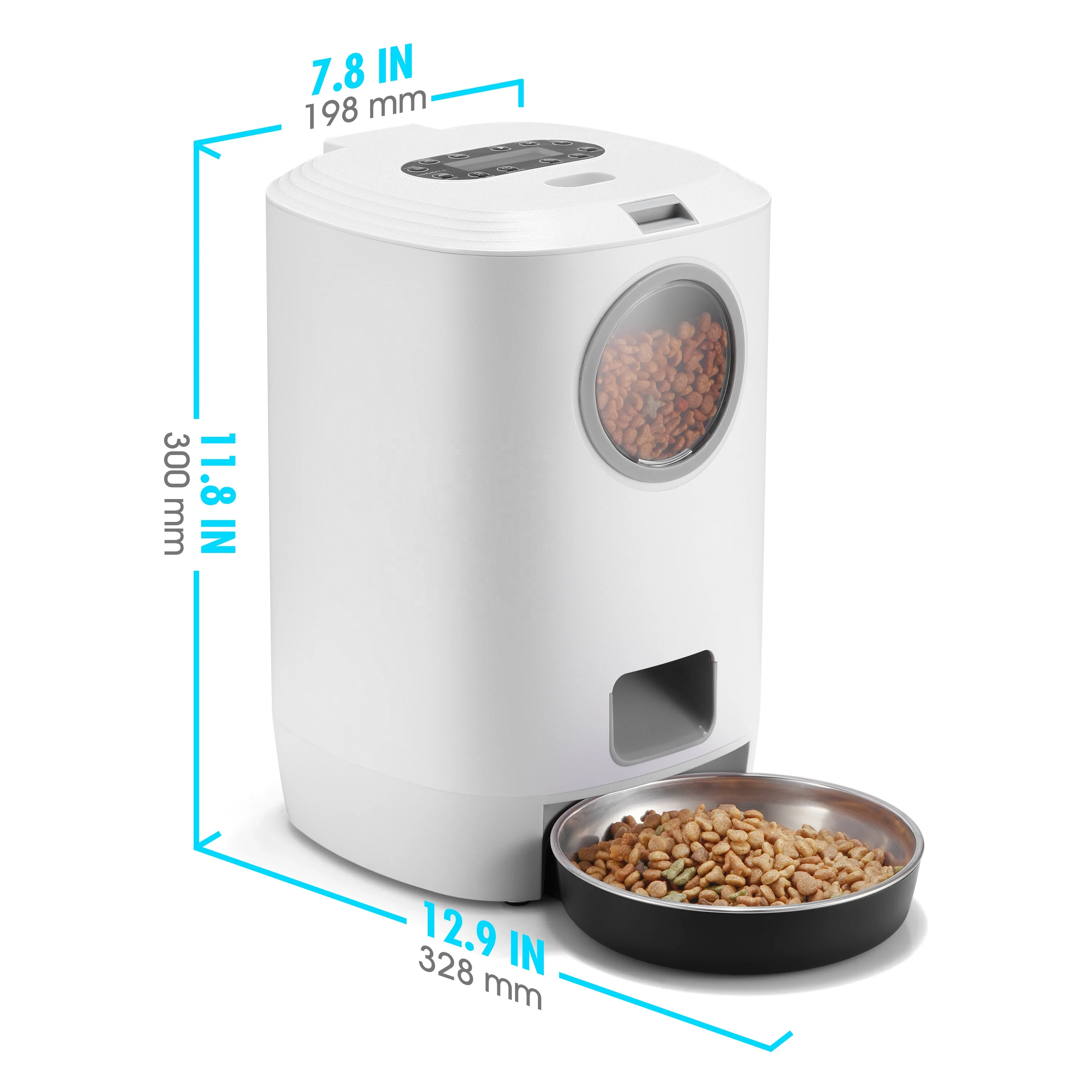 

2021 NEW Automatic Pet Feeder 4.5L Capacity Smart Food Dispenser with Portion Control for Dog and Cat Supporting Dropshipping, White