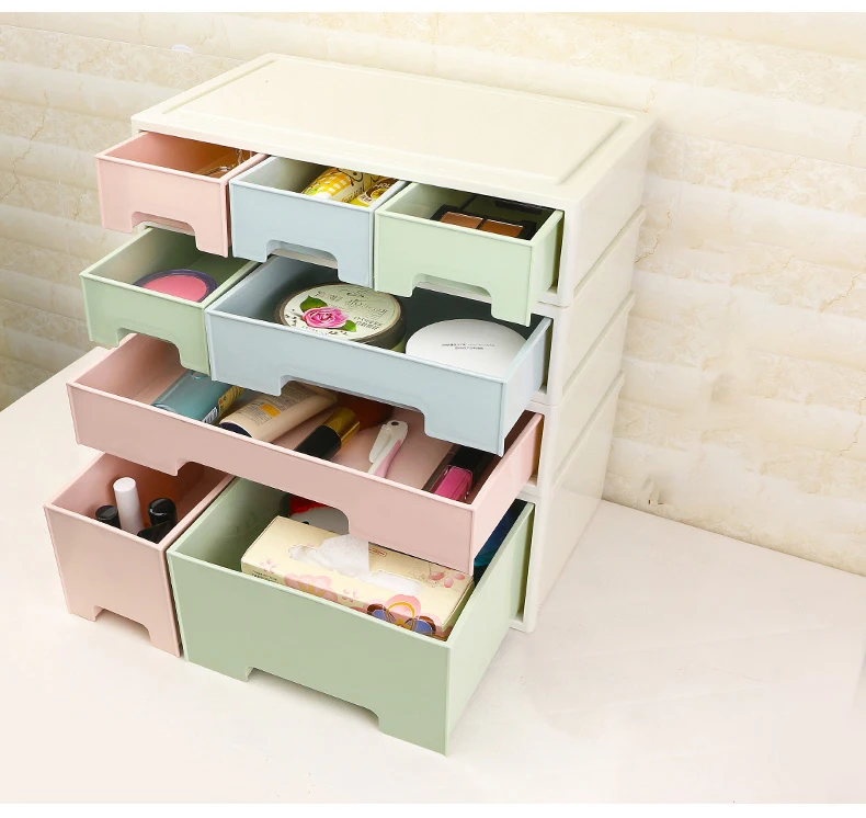 

3drawers Desktop Jewelry Storage Box Acrylic Plastic Cosmetic Storage Box Drawer Storage Box, Colors
