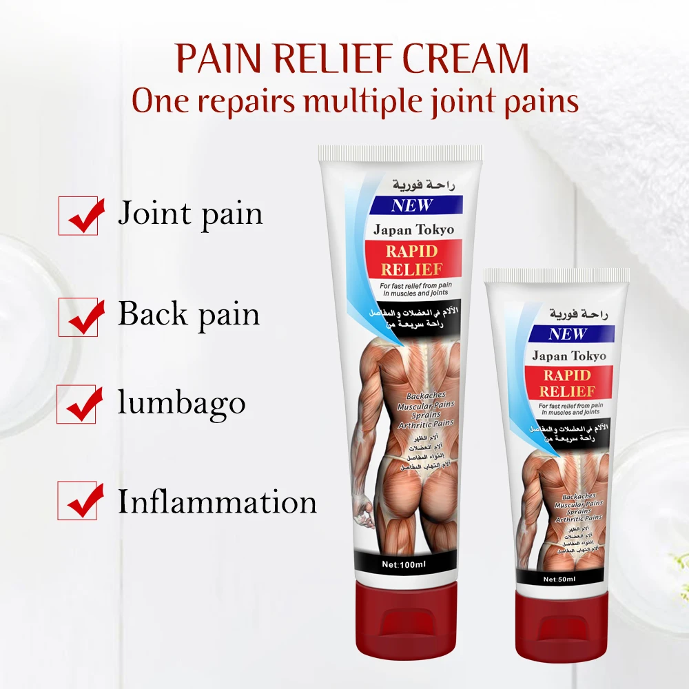 
Wholesale 100g quick effect cooling sprains arthritic muscle pain relief body herbal massage cream 