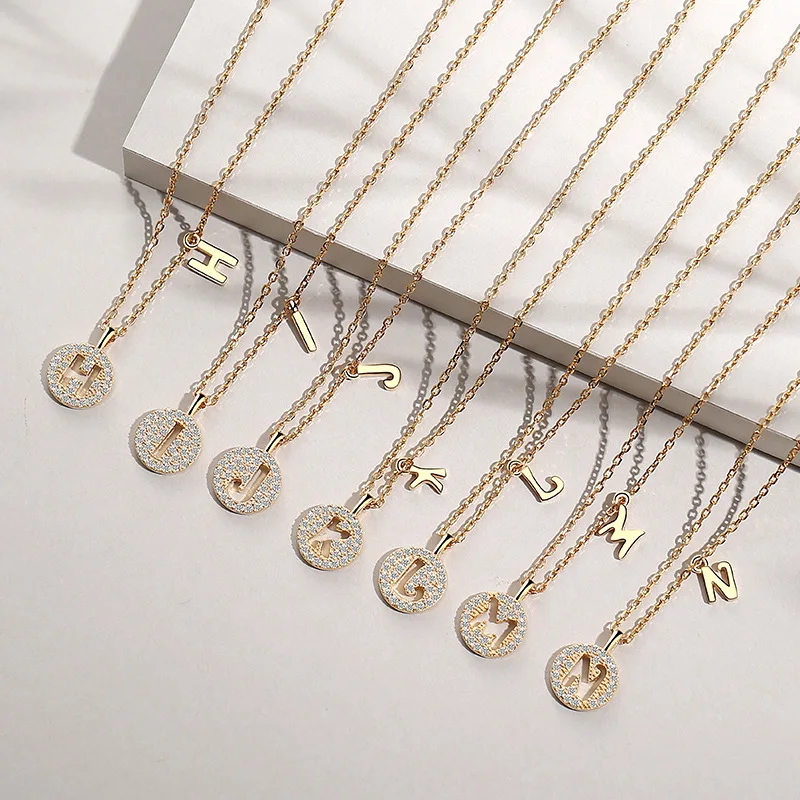 

New Design Gold Plated Custom A-Z 26 Initial Letter Pendant Necklace Personalized sterling silver 925 jewellery