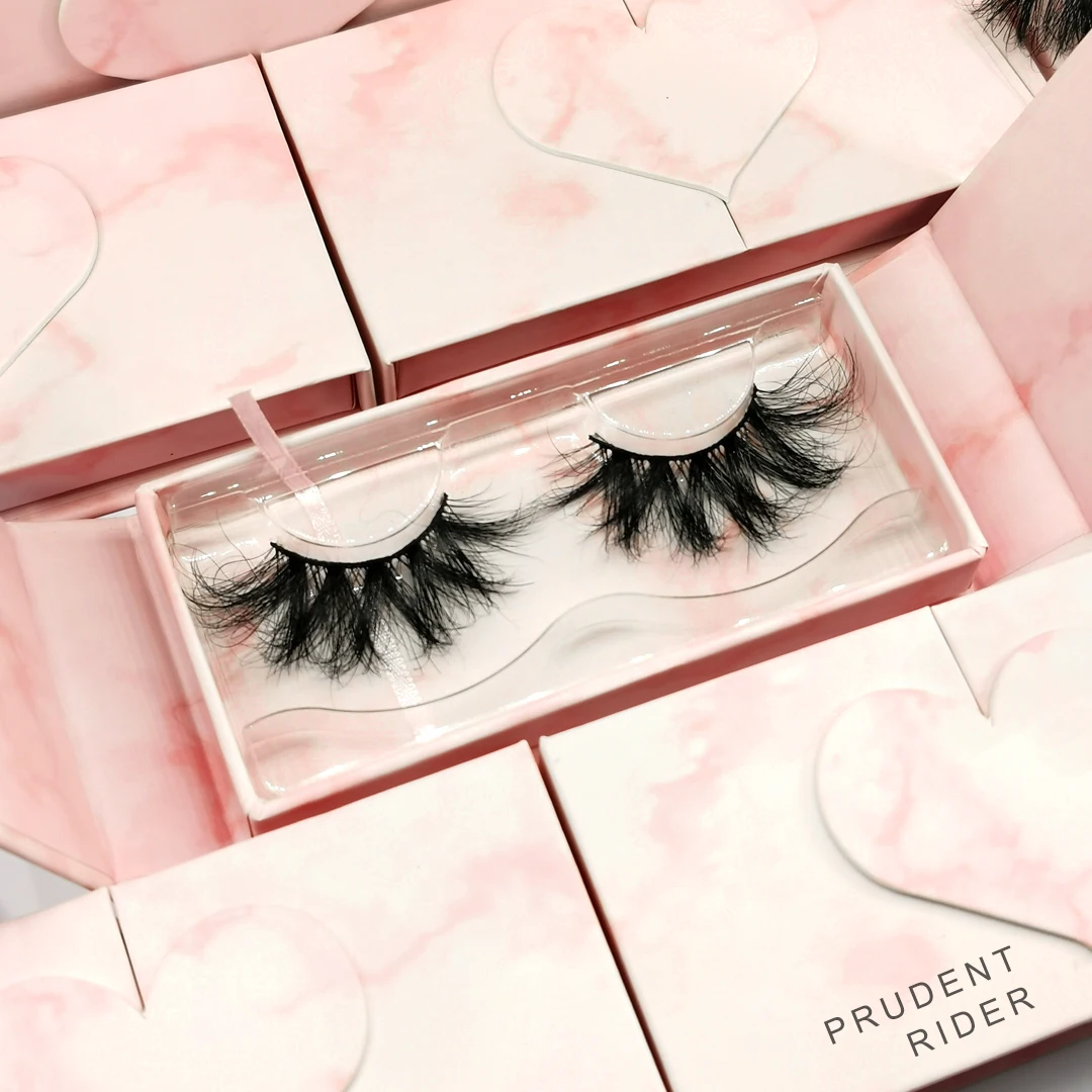 

2021 wholesale 3D fluffy thick full mink hair eyelashes soft band eye lashes 25 mm custom supplies