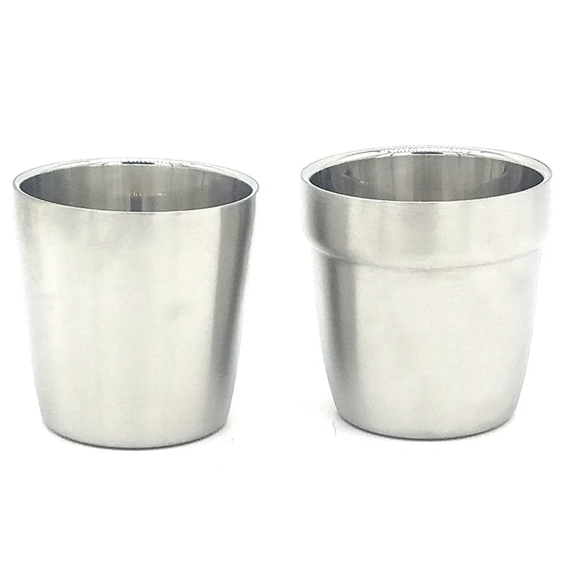 

Factory direct sale Stainless steel wine cup double layer 304 beer cup, Silver