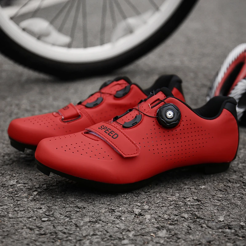 

Men's Breathable Road Bike Cycling Lock Shoes MTB Women's Spin riding Shoe with Quick lace Compatible with SPD Cleats