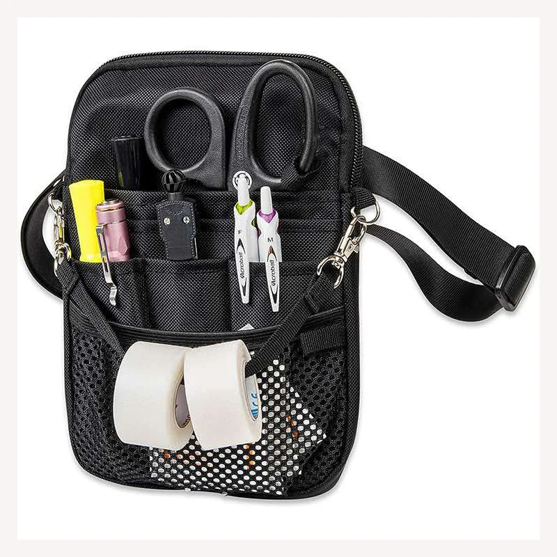 

High quality 1680D quick pick medical organizer belt nurses waist bag,nurse fanny pack organizer pouches with shoulder strap, 3 colors