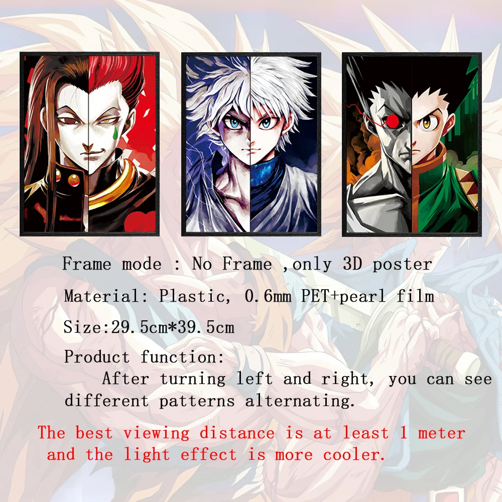 Anime HunterXHunter 3D Posters Wall Art Manga Poster 3D Triple Transition  Flip Poster Lenticular Home Decor Living Room Decor| Alibaba.com