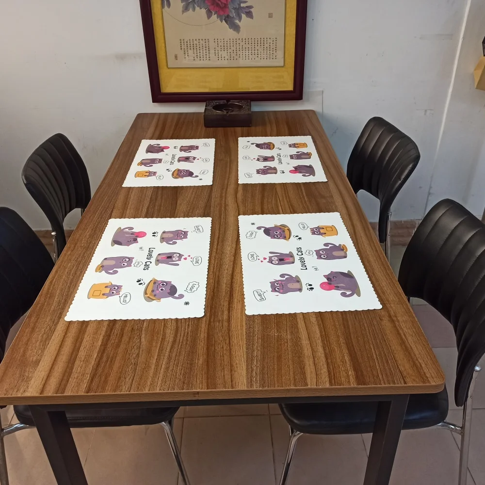 Custom Logo Printed Paper Placemats Dining Table Plate Mat Tray Paper