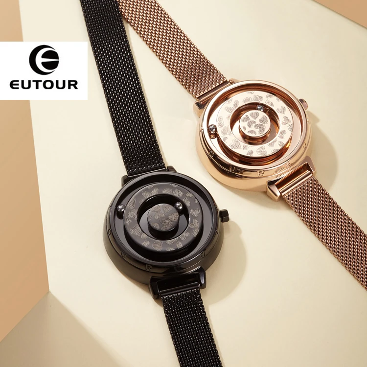 

EUTOUR E032 NEW Original Magnetic Sliver Black Rose Gold Women's Watch Female Quartz Wristwatch Fashion Trend Stainless Steel