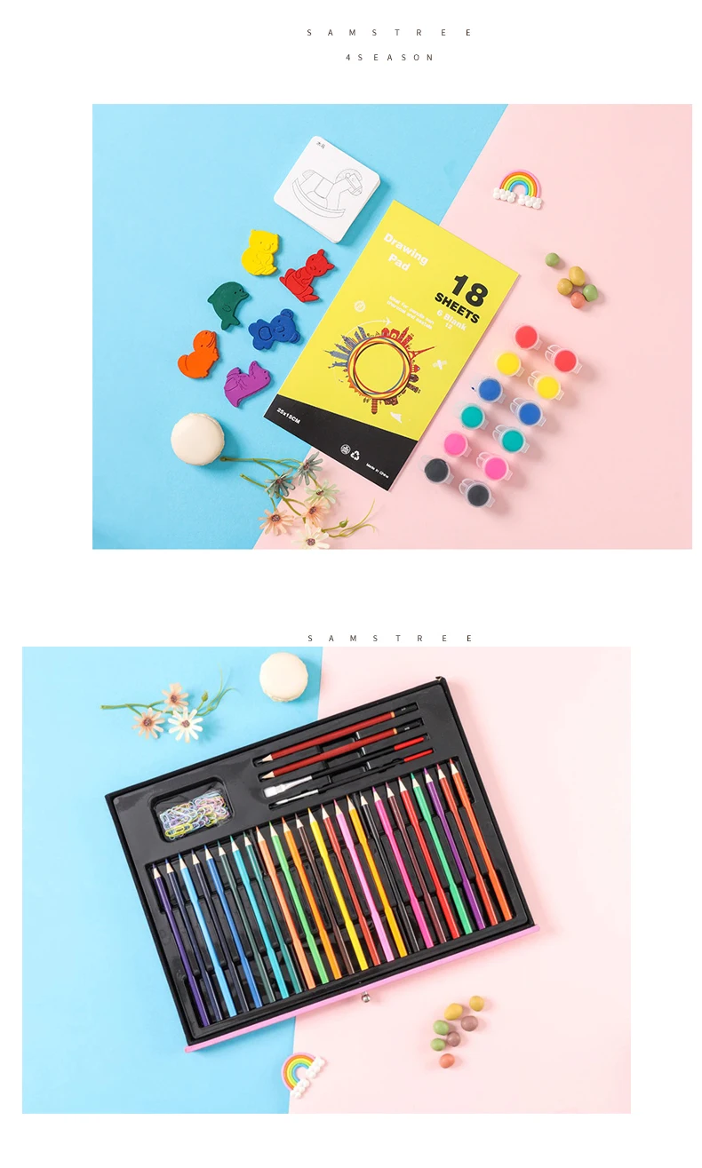 deluxe aluminum case kids travel painting art coloring gift set