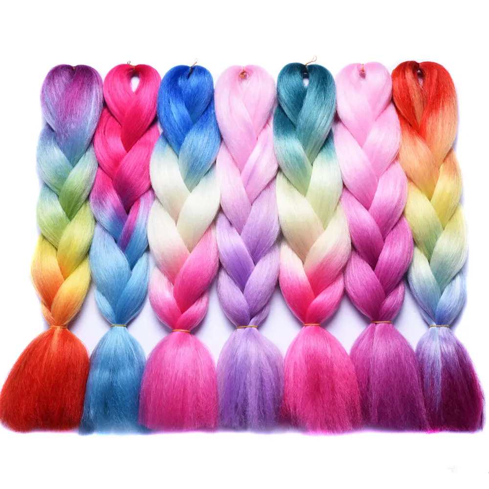 

Aliexpress Hot Selling Jumbo Braid Ombre Wholesale Braiding Hair 100g Crochet Braids Hair Bulk 24 Inch Synthetic Hair Extensions