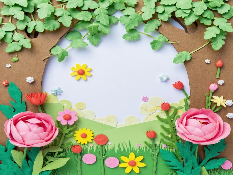 Step-by-step paper backdrop creation using recycled materials