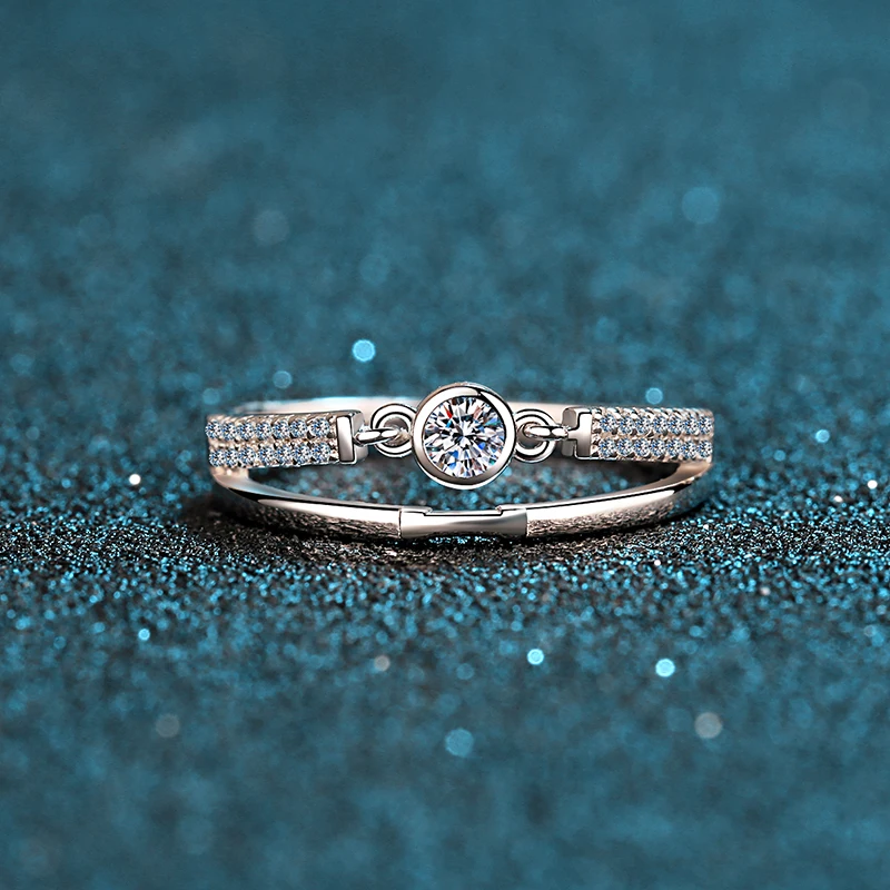 

925 sterling silver female ring moissanite fashion ring ring