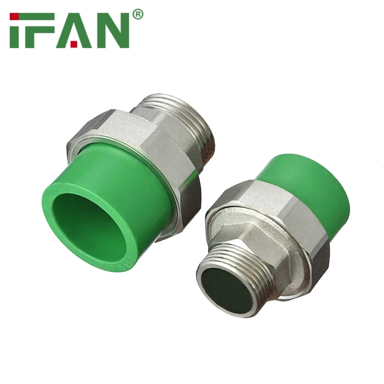 

IFAN Free Sample Polypropylene Material PN25 Plastic Fitting PPR Union With Female Male Brass