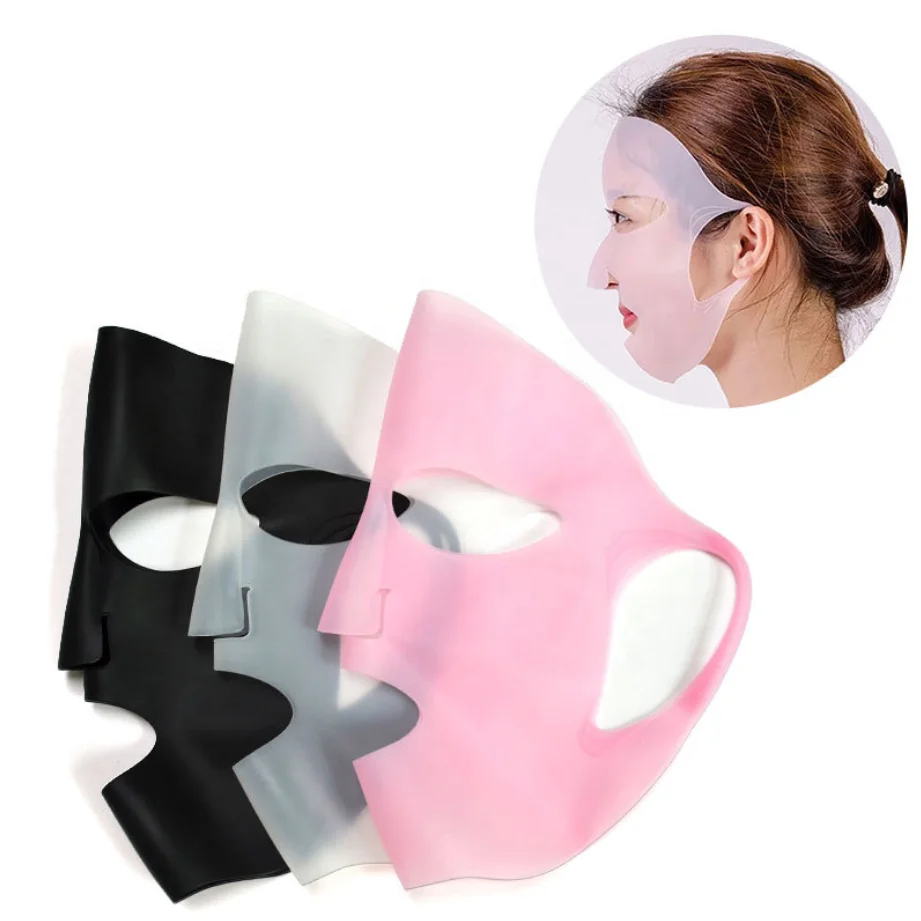 

OKSILICONE Wholesale Reusable Silicon Facial Mask Skin Care Face Mask with Ear Loop, Pink/white/customized