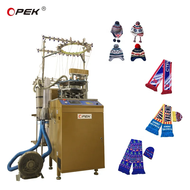 OPEK machine.Benaie machine. scarf knitting machine. hat knitting