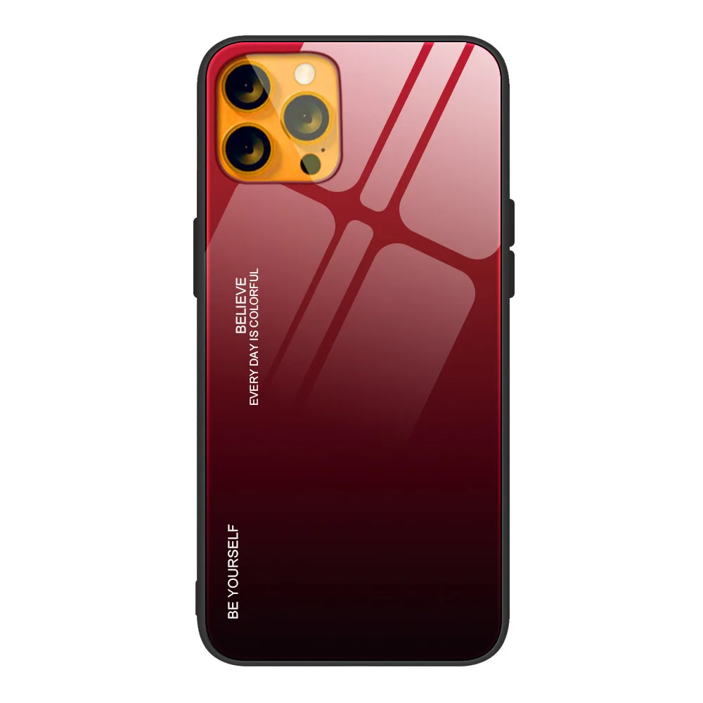 

Hot Sale Proof Protective Tempered Glass Mobile Phone Case Fashion Gradient Phone Cover For Iphone series, Oem