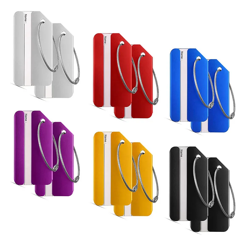 

High quality Custom logo Various Colors Aluminum Luggage Tag For Baggage Travel Identifier