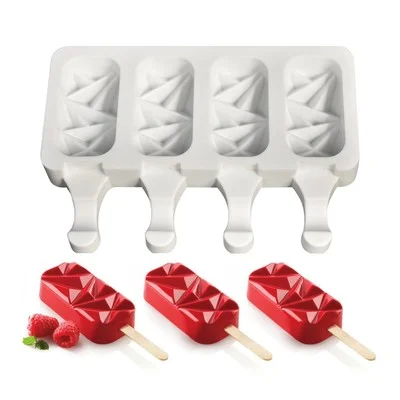 

Fusimai Popsicle Mold Mould Silicone 4-cavity Diy Pop Wi Diamond New 4 Cavity Ice Cream Molds
