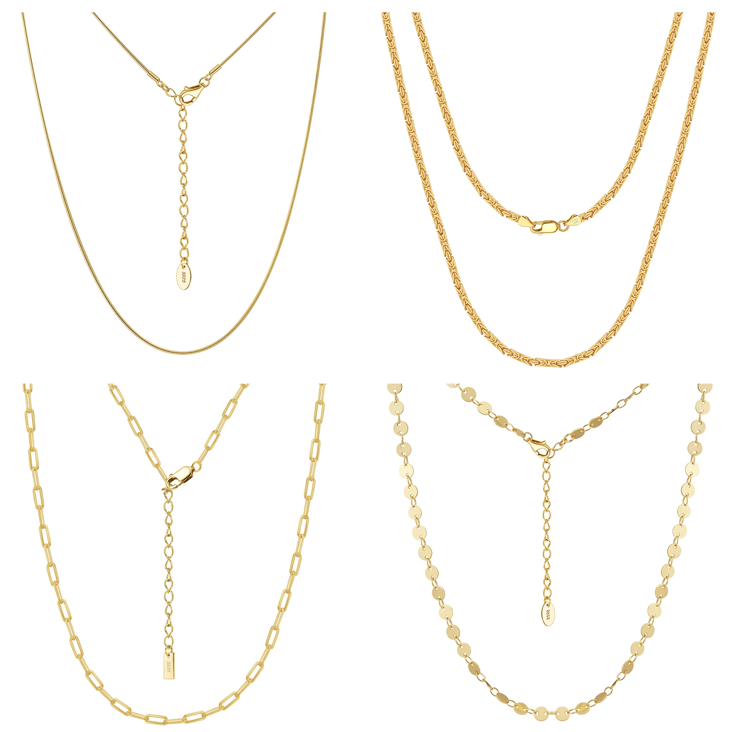 Top Selling Solid 925 Sterling Silver Jewelry 2.5mm Handmade Italian Flat Byzantine Link Chain Necklace for Women Men