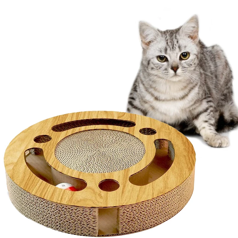 

Pet Cat Scratcher Interactive Cat Toys Kitten Scratching Cardboard with Balls Catnip Supply Pet Supplies Toy Cat Products