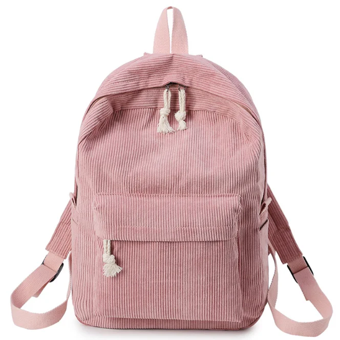 

Factory custom logo OEM&ODM kids corduroy backpacks bag for girl small big size school bag travel backpack