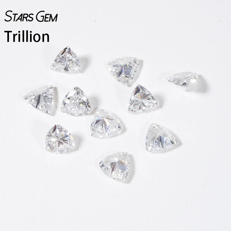 Trillion Cut Lab Diamond Man Made Diamonds LGD Trillion Shaped Loose Lab Created HPHT Lab Grown Diamond