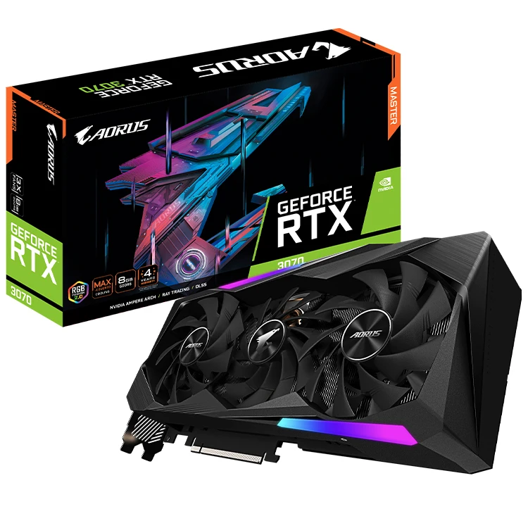 

GIGABYTE AORUS RTX 3070 MASTER 8G Gaming Graphics Card with 8GB GDDR6 Memory Support OverClock