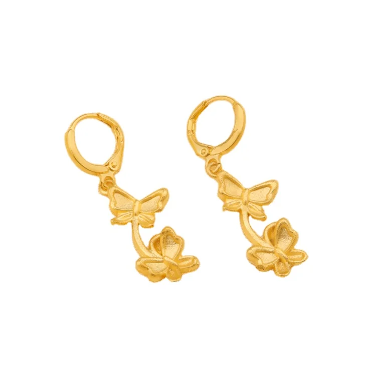 

Earrings 2021 New Fashion Double Butterfly String Earrings Jewelry Pure Jewelry Women Cross-Border Accessories