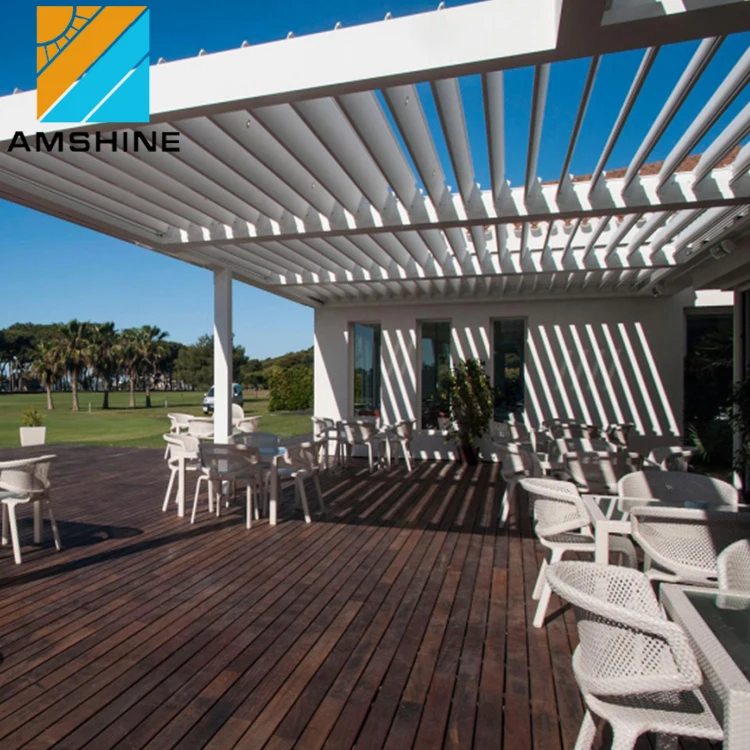 
Economic sunshade louvered roof wall mounted garden gazebo outdoor aluminum 