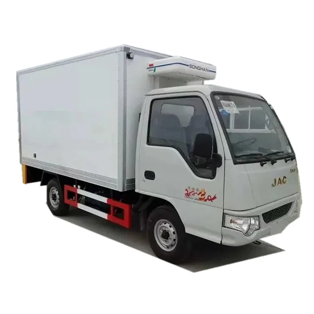 

Mini JAC 2 ton Fresh vegetable refrigerated Cooling truck ice cream transportation refrigerator truck for sale, White or optional