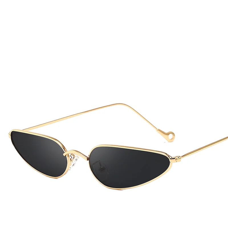 

Small Cat Eye shades Metal frame Sun glasses 2021 Fashion designer Women vintage Sunglasses gold plated sunglass