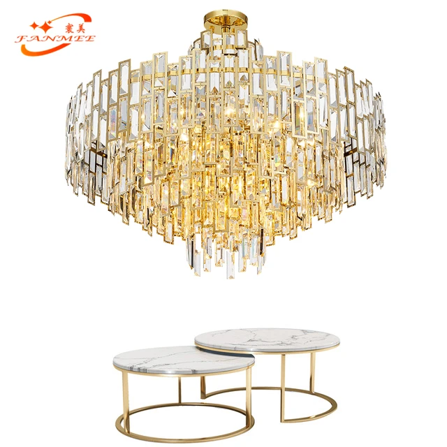 

Modern Chandelier Lighting Crystal Hanging Light LED Pendant Lamp Gold Chandeliers Lamp for Living Dining Room Decoration, Gold finsh