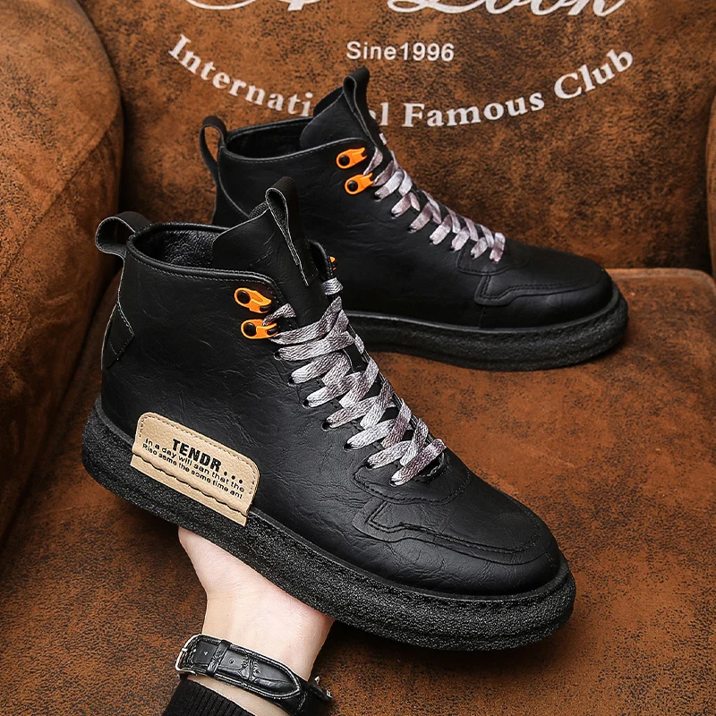 

2021 Western casual fashion custom winter ankle zipper leather boots for men, Optional