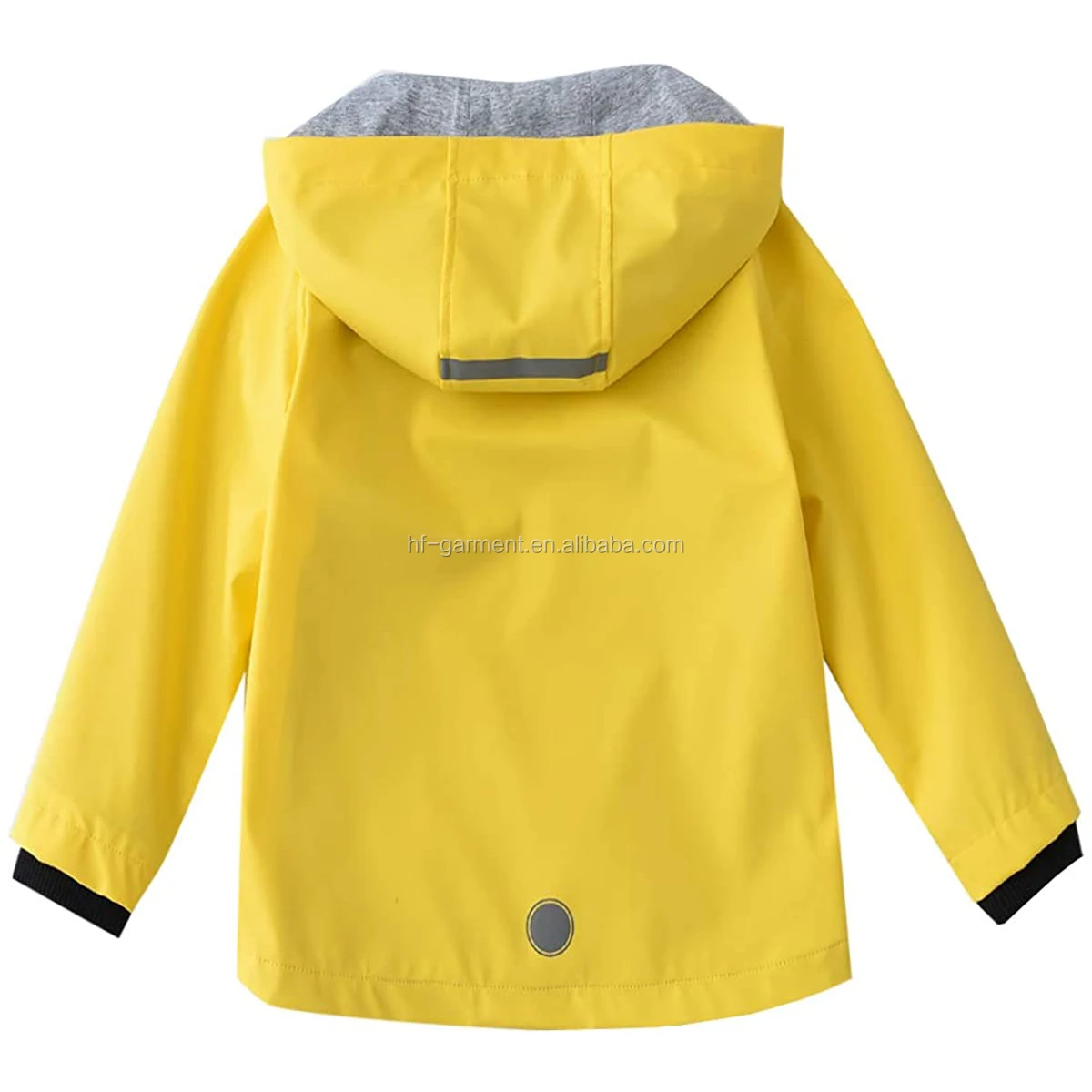 Custom Children Cotton Lined Hooded Pu Rainwear Kids Rain Jacket Rain
