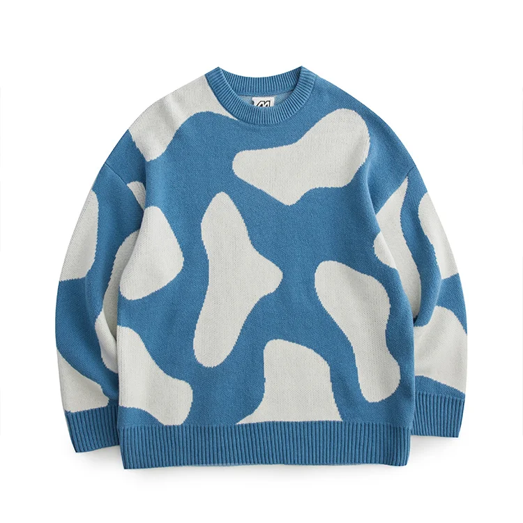 

2021 Autumn Big Toe Cute Retro Korea Round Necked Sweater For Men Custom