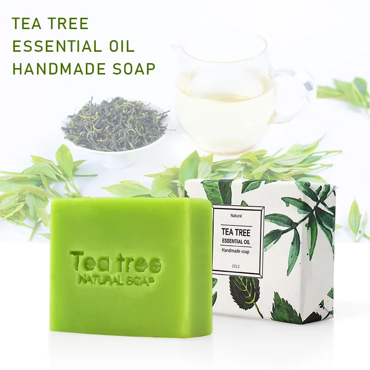 

Wholesale organic skin care acne green tea whitening soap bar natural handmade face bath tea tree essential oil tea tree soap