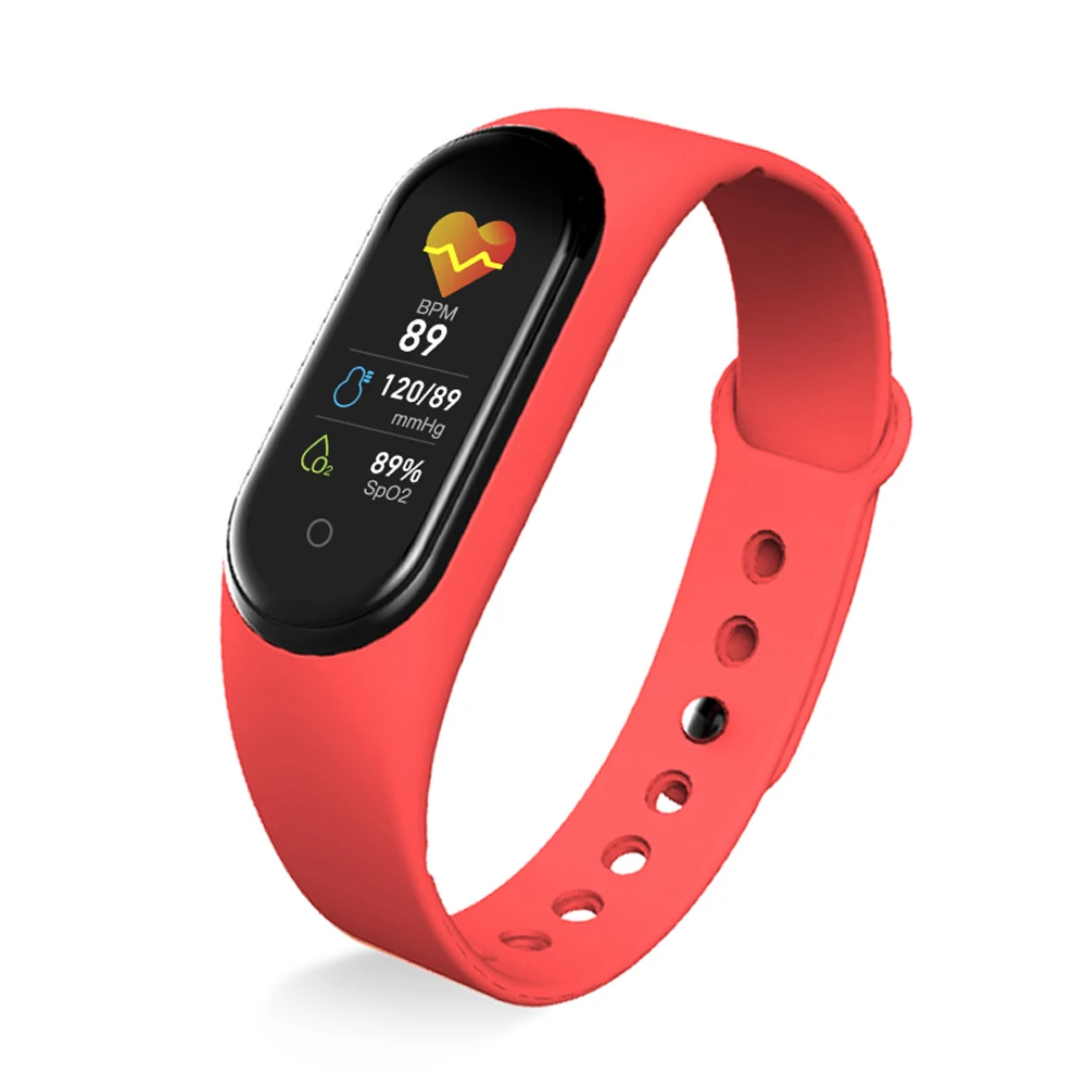 

2020 hot M5 smart watch blood pressure men sport watch m5 smart band rohs smart bracelet, Red,blue,pink,black