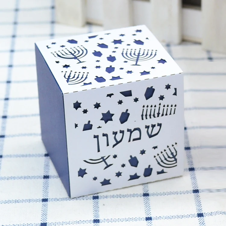 Candelabra Dreidel Design Laser Cut Jewish Hanukah Bar Mitzvah Party 