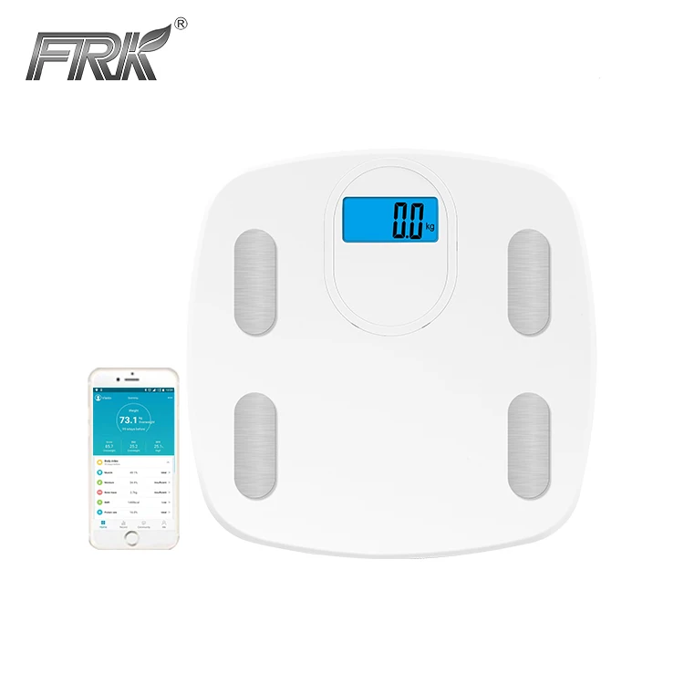 

New Blue tooth LCD Display Blue Back Light Household Bathroom Body Scale, White/black
