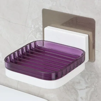 Soap Dish Holder Shower Caddy Adhesive Bathroom Shelf Wall Mounted