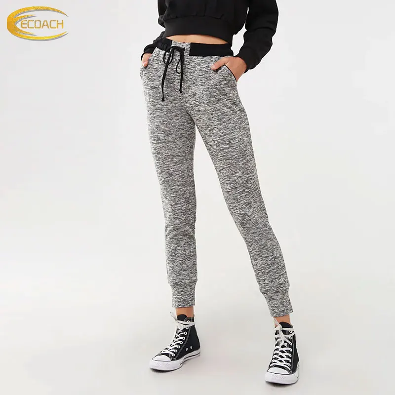 

Ecoach high quality drawstring waist Contrast Trim casual run sports gym custom logo wholesale women joggers