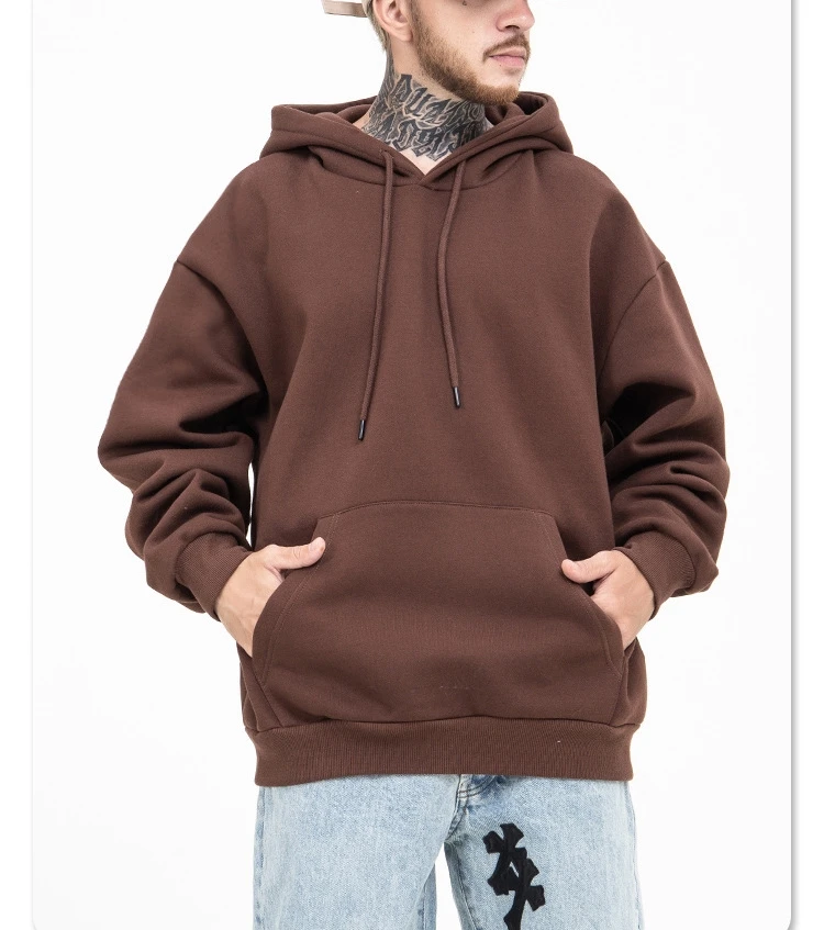 

fashion custom winter cotton brown hoodie mens pullover bulk oversized hoodies unisex, Customized color