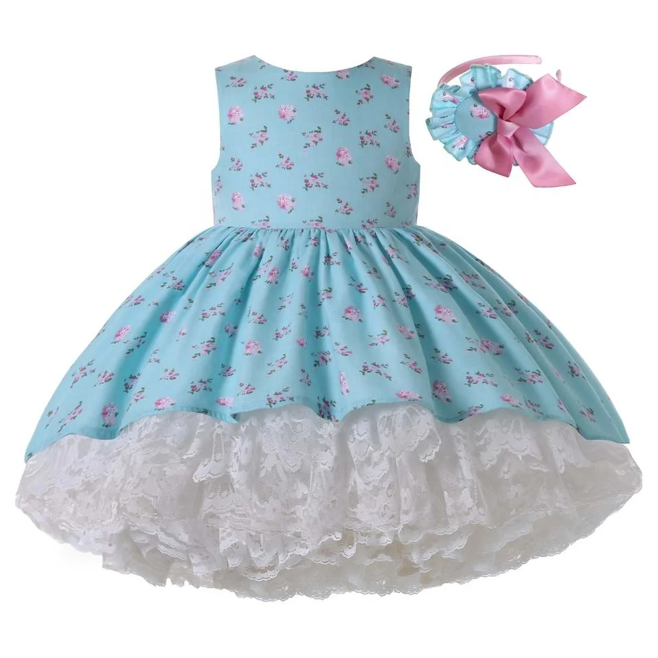 

Pettigirl Summer Fancy Blue Children Tutu Dresses for Girls Sale Party Wear Dress 10 Years for Girls Clothes with Kids Headband