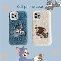 

For iphone cute Phone Cartoon Tom jerry Funky fur plush fluffy Soft Hairy phone case for iPhone x/xs/xs max/11/11pro/11pro max