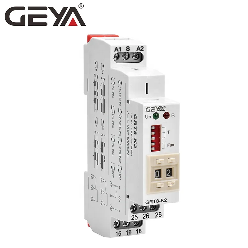 

GEYA GRT8-K Digital Timer Relay Delay Range 0.1 seconds - 99 hours Digital Dialing Setting AC220V or AC/DC12V-240V 50-60Hz