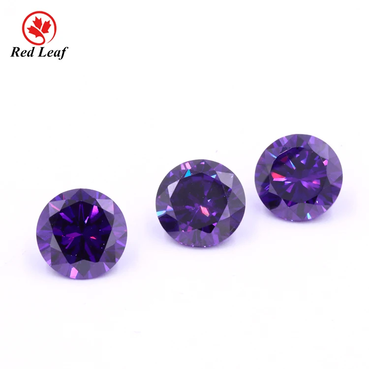 

Redleaf Jewelry Zircon Gemstone Violet Color Round brilliant cut Zirconia CZ