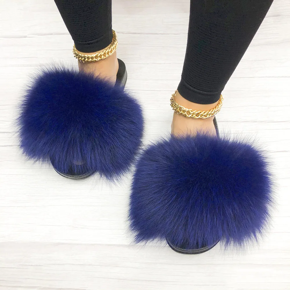 

Factory wholesale hot-selling stylesfashion fur slippers fur slippers 2021 racoon fur slides, Customer's request