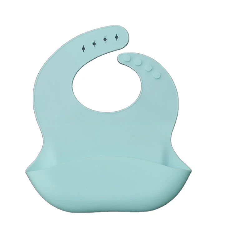 

100% Food Grade Healthy Feeding Baby Silicone Bibs with Crumb Catcher, Soft Silicone Baby Bib with Food Pocket, Any pantone color