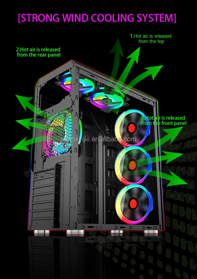 KEDIERS Boitier PC - 4 Ventilateurs PWM ARGB préinstallés, boitier Tour E-ATX en Verre trempé