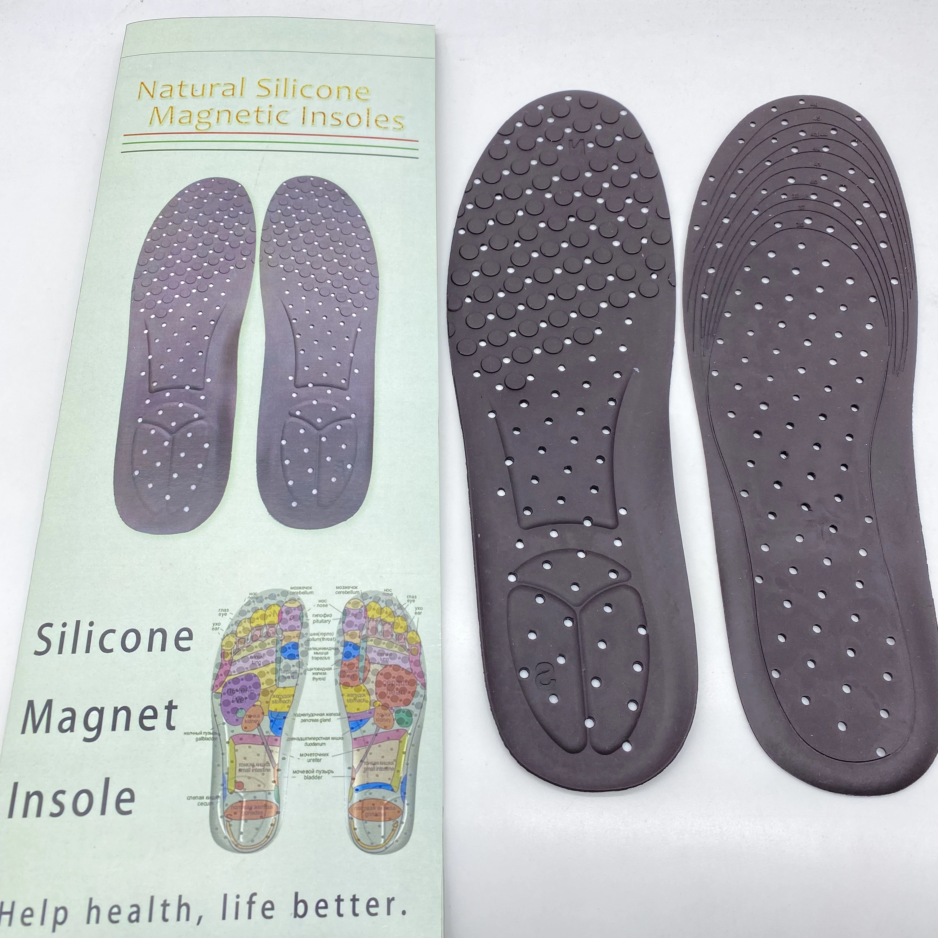 

Custom Orthotics Pain Relief Shoe Inserts Silicone Magnetic Shoe Insole Black Flat Feet Heated Foot Magnetic Massage Insoles